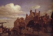 Jan van der Heyden Canal bridge oil painting on canvas